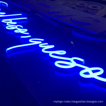 Custom illuminated advertising led letter light flex neon bar store logo signs